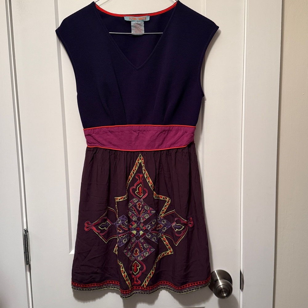 Flying Tomato Anthropologie Eastern Indian Floral Dress Size S